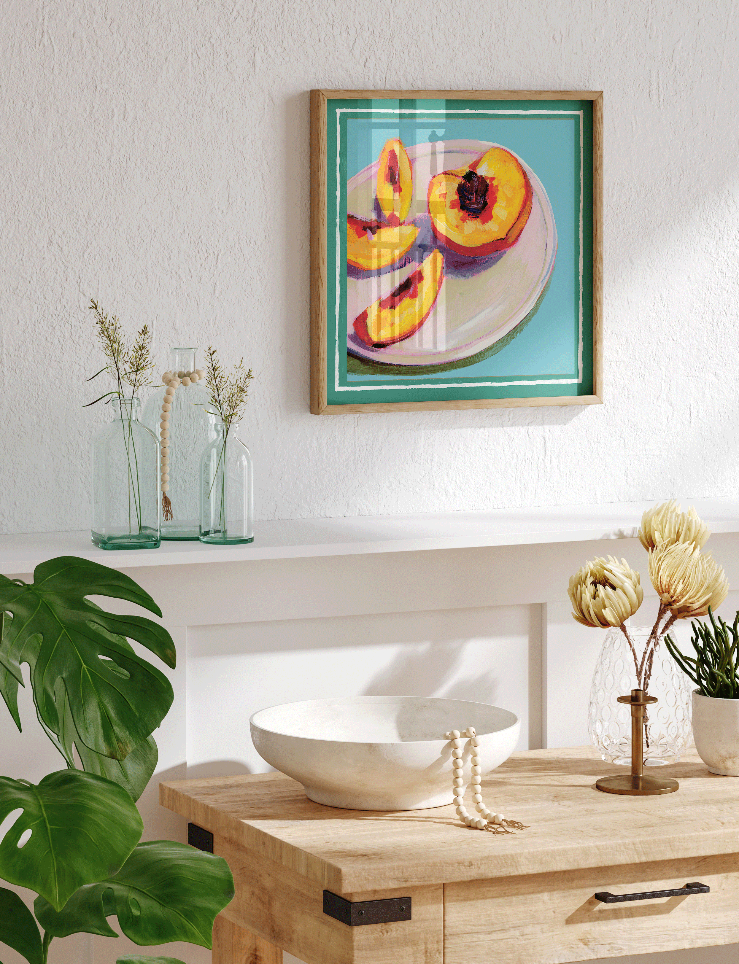 Sliced Peaches Fine Art Print